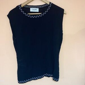 Valenti Black Sleeveless Top